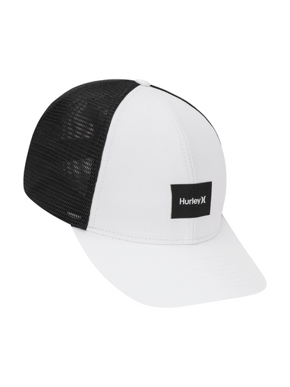 Warner Adjustable Trucker Hat in White/Black