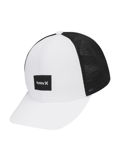 Warner Adjustable Trucker Hat in White/Black