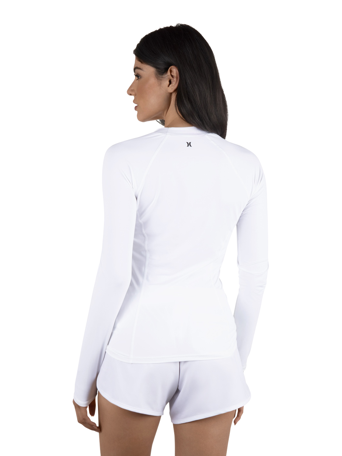 One & Only Solid Mock Neck Long Sleeve Rashguard in White