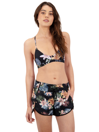 Lily Lux Aquas 2.5" Boardshort in Black Floral