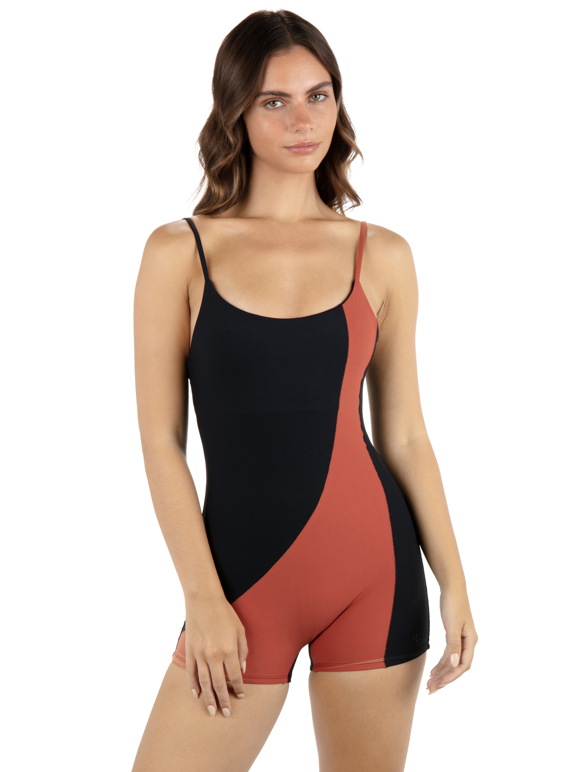Max Solid Bodysuit in Black / Copper