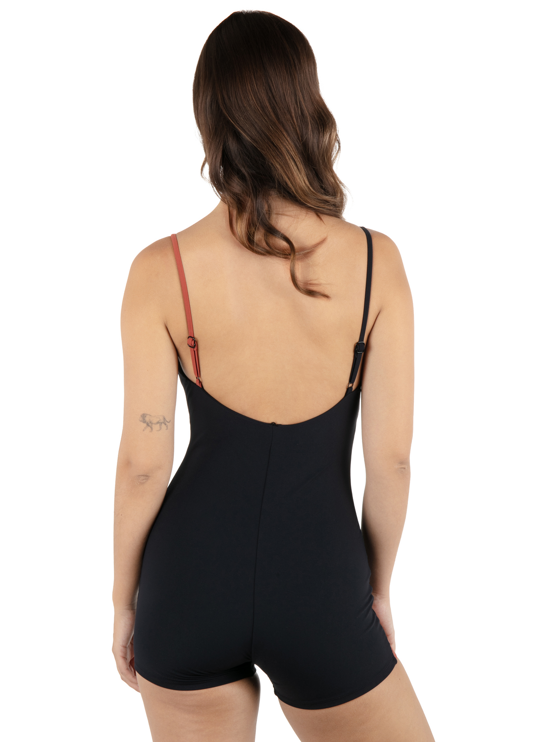 Max Solid Bodysuit in Black / Copper