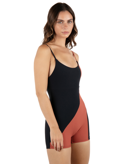 Max Solid Bodysuit in Black / Copper