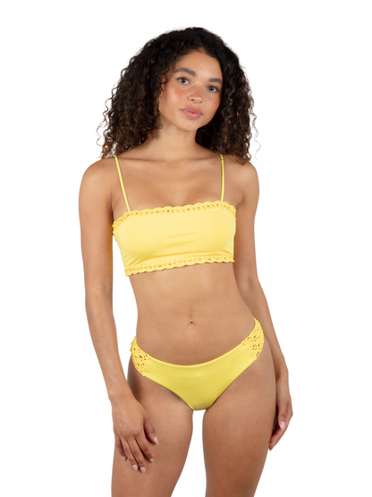Macrame Bandeau Bikini Top in Mimosa