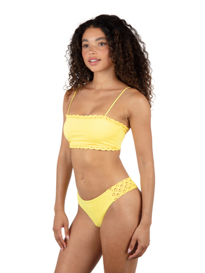 Macrame Bandeau Bikini Top in Mimosa