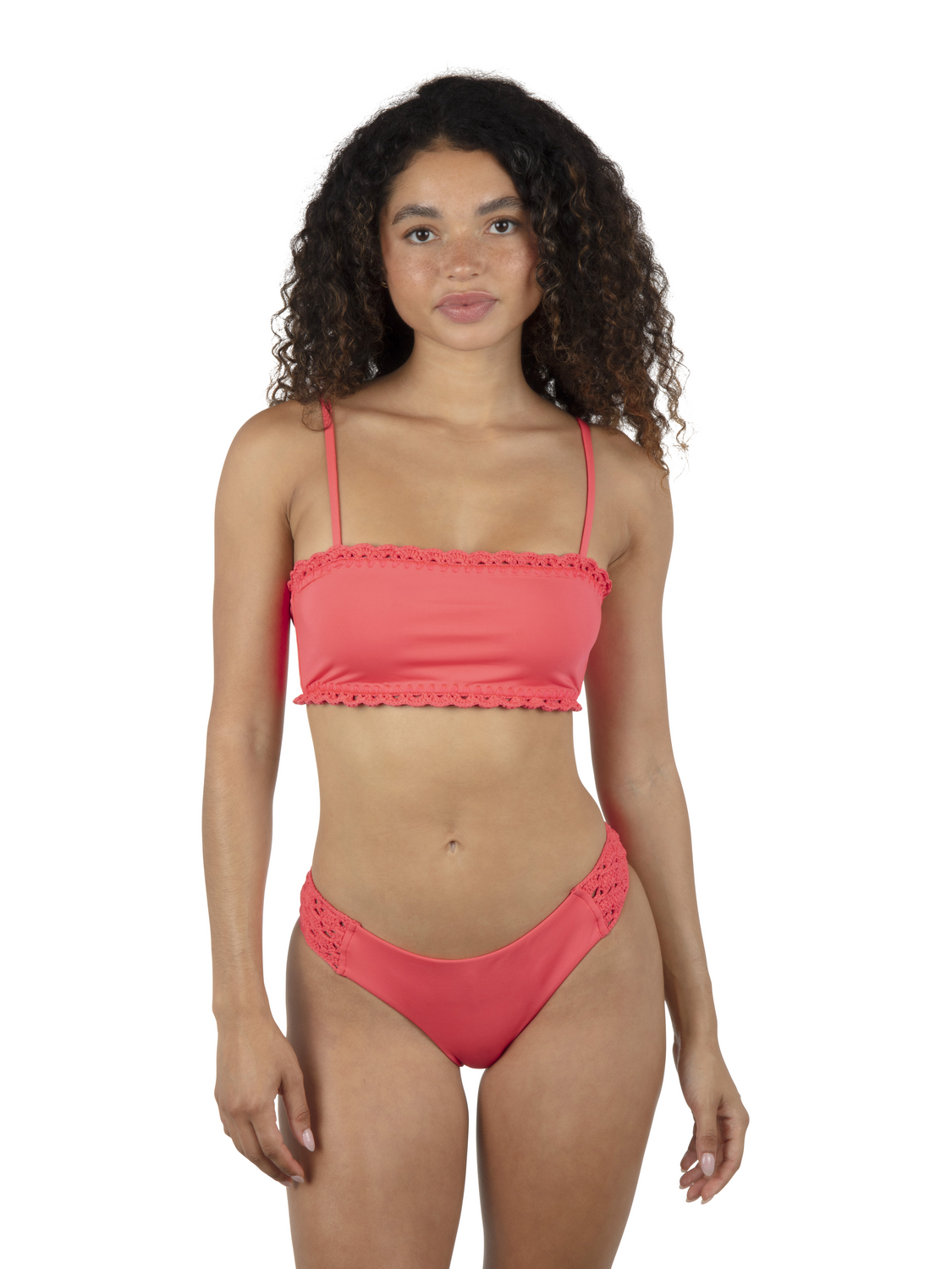 Macrame Bandeau Bikini Top in Poppy