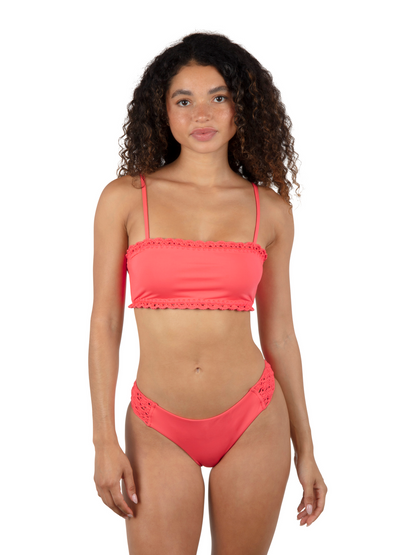 Macrame Bandeau Bikini Top in Poppy