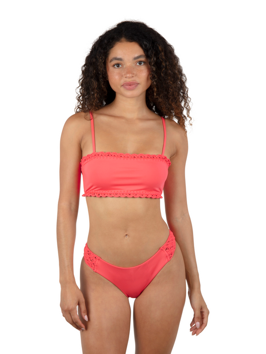 Macrame Bandeau Bikini Top in Poppy