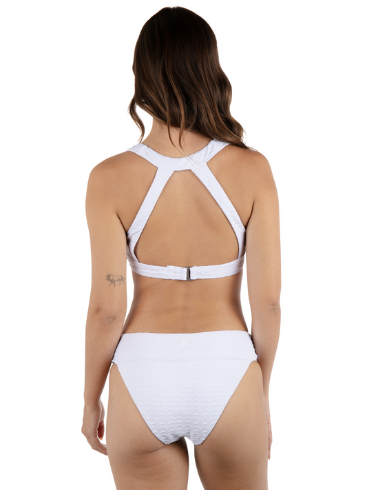 Amphora Banded Hipster Moderate Bikini Bottom in White