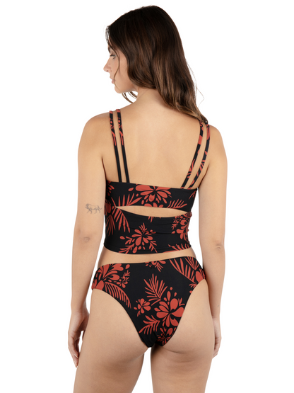 Hidden Tropical Tankini Top in Black