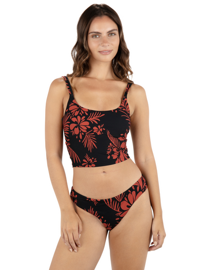 Hidden Tropical Tankini Top in Black