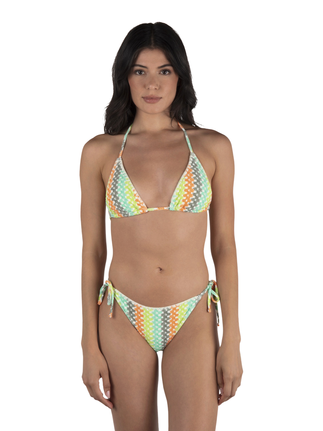 Stripe Crochet Scrunch Cheeky Bottom in Sour Apple