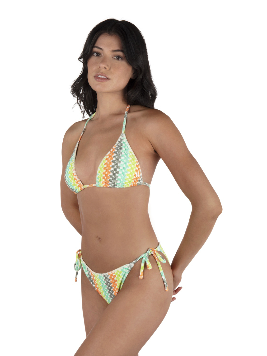 Stripe Crochet Scrunch Cheeky Bottom in Sour Apple