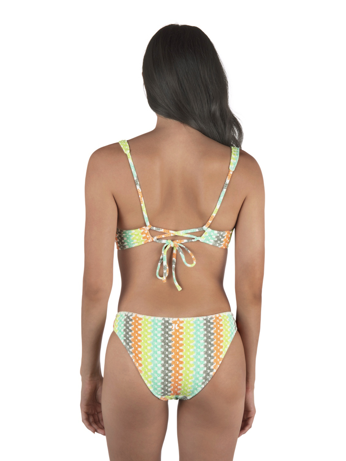 Stripe Crochet Scrunch Bralette in Sour Apple