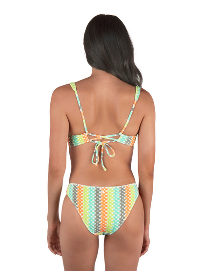 Stripe Crochet Scrunch Bralette in Sour Apple