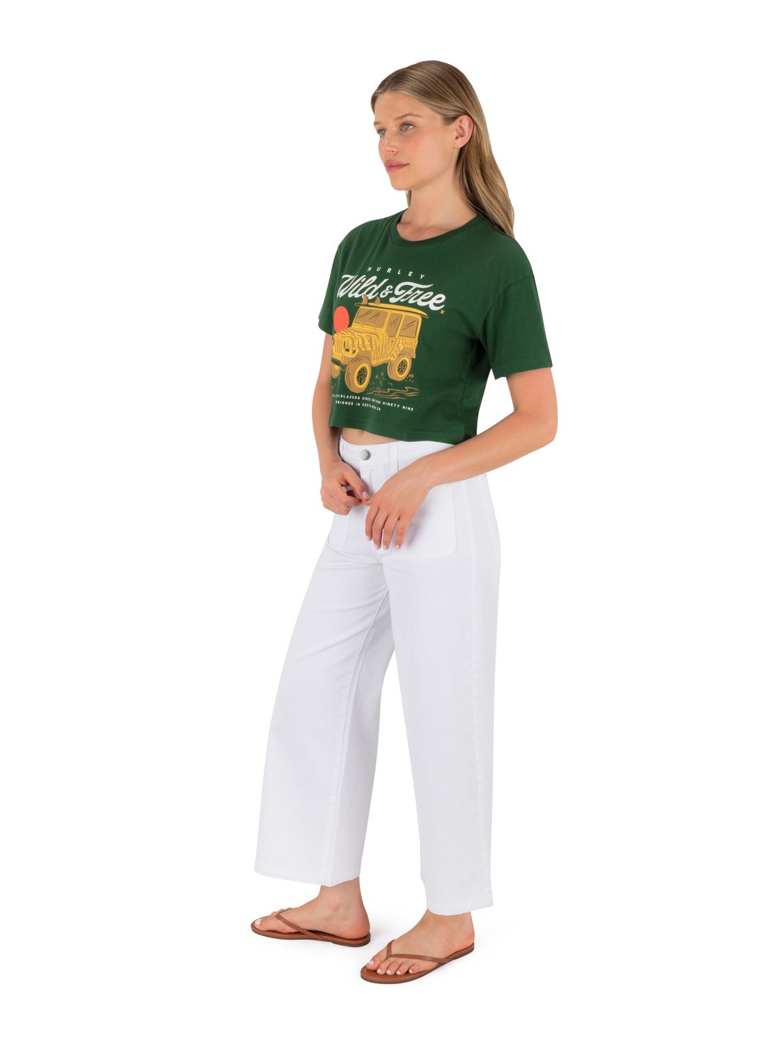 Wild And Free Boxy Crop Tee in EDEN
