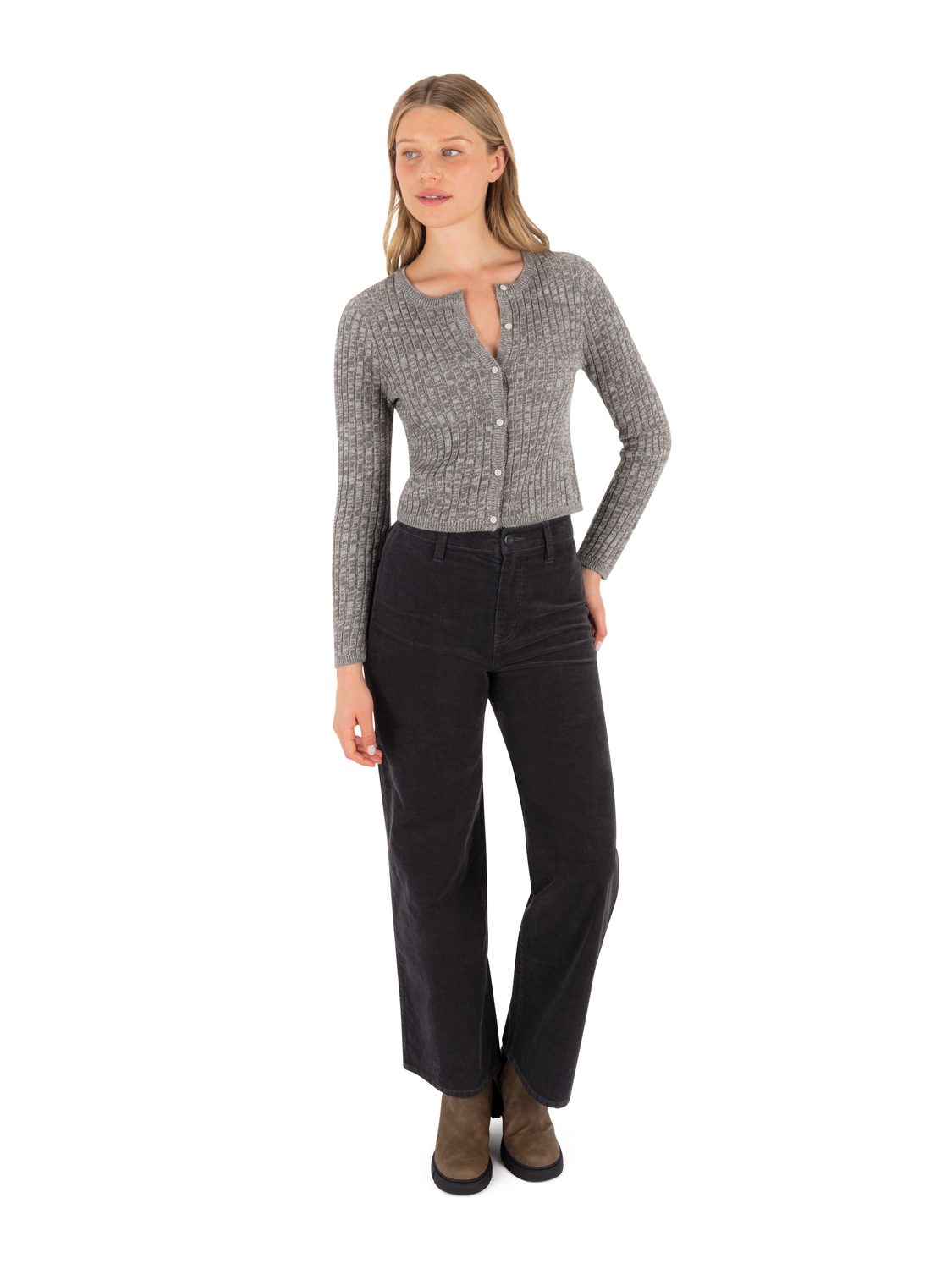 Day Trip Cardigan in CHARCOAL HEATHER