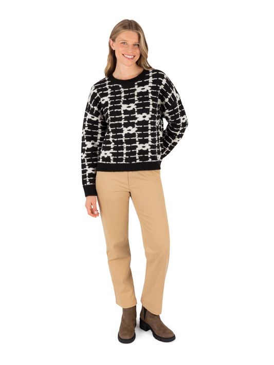 Daisy Trellis Sweater in BLACK