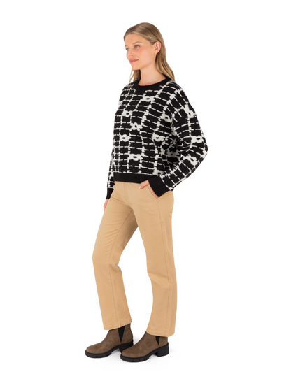 Daisy Trellis Sweater in BLACK