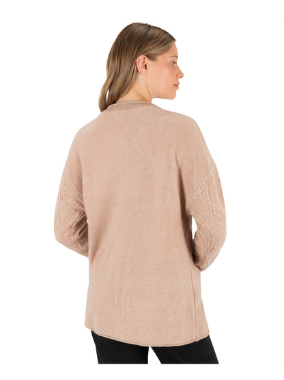 New Roads Cardigan in HEATHER OATMEAL