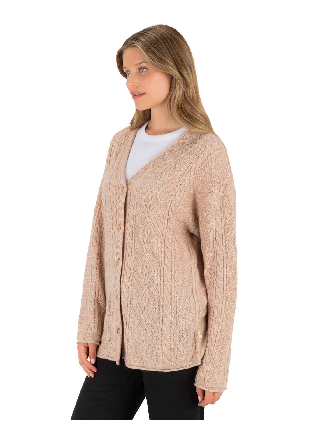 New Roads Cardigan in HEATHER OATMEAL