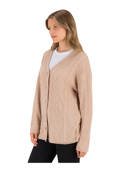 New Roads Cardigan in HEATHER OATMEAL
