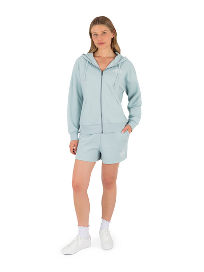 Bliss Crop Zip Hoodie in STARLIGHT BLUE