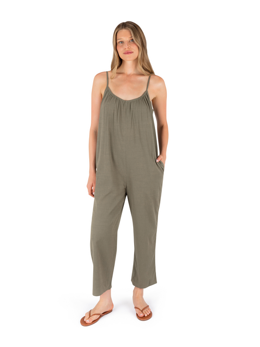 New Heights Jumpsuit in Olive Grove