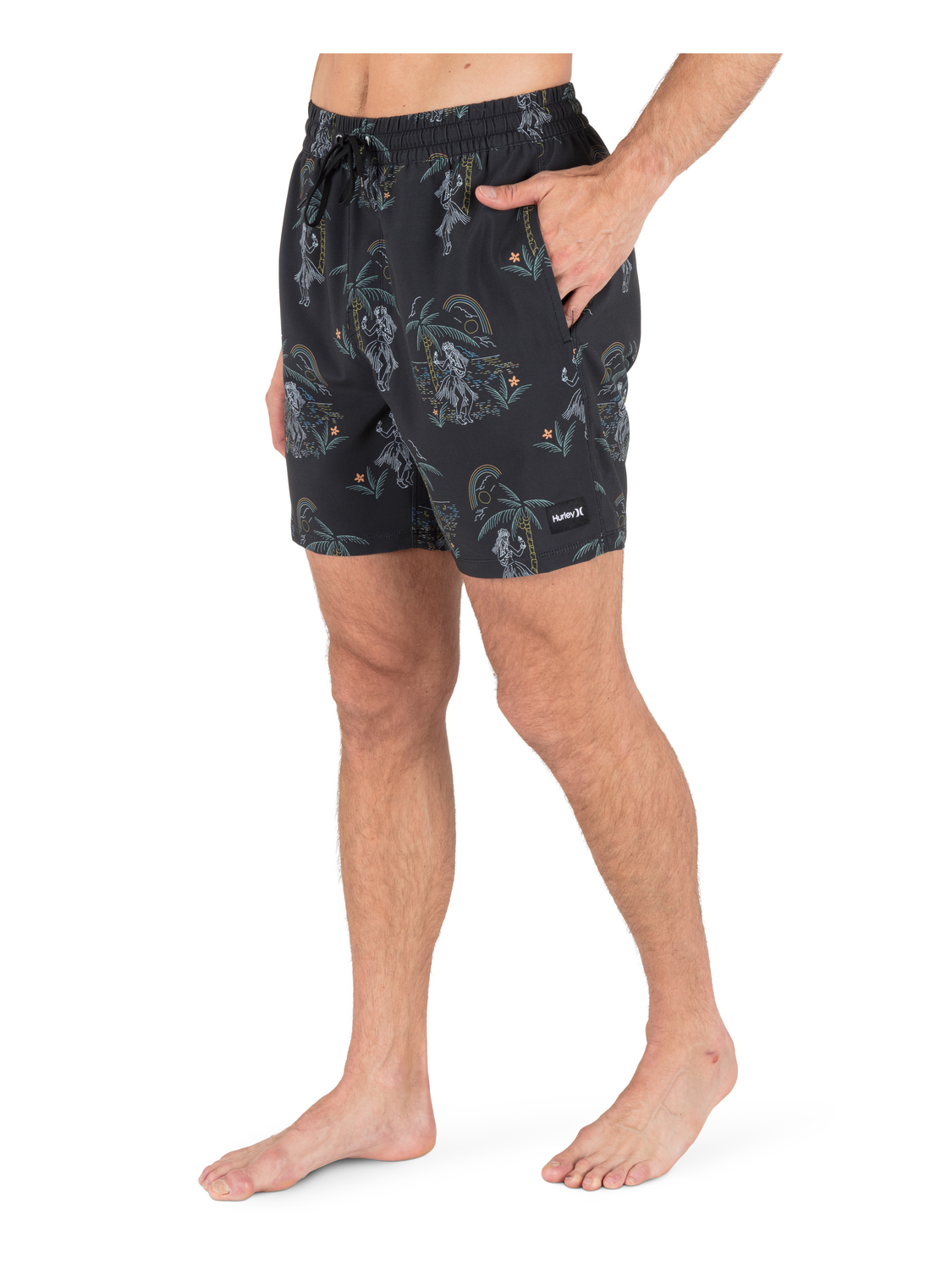 Cannonball Volley 17" Boardshort in Black Mixed