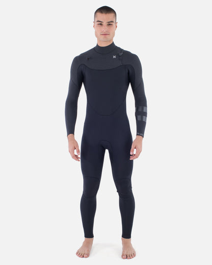 Mens Plus Sleeve Texture 4/3mm Fullsuit in Black