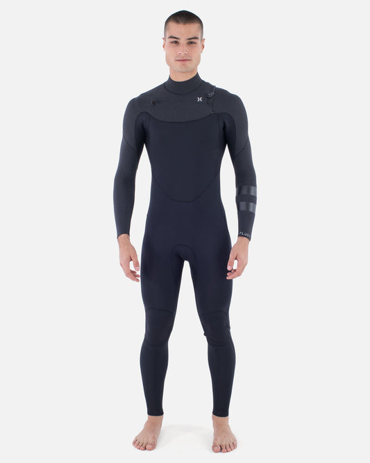 Mens Plus Sleeve Texture 4/3mm Fullsuit in Black