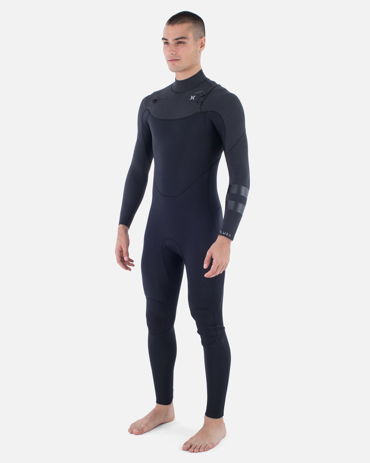 Mens Plus Sleeve Texture 4/3mm Fullsuit in Black