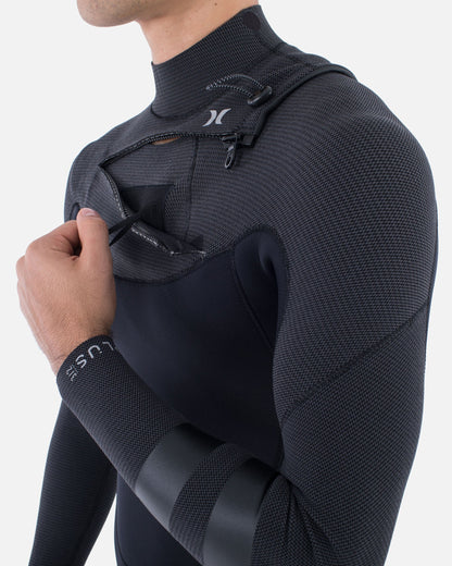 Mens Plus Sleeve Texture 4/3mm Fullsuit in Black