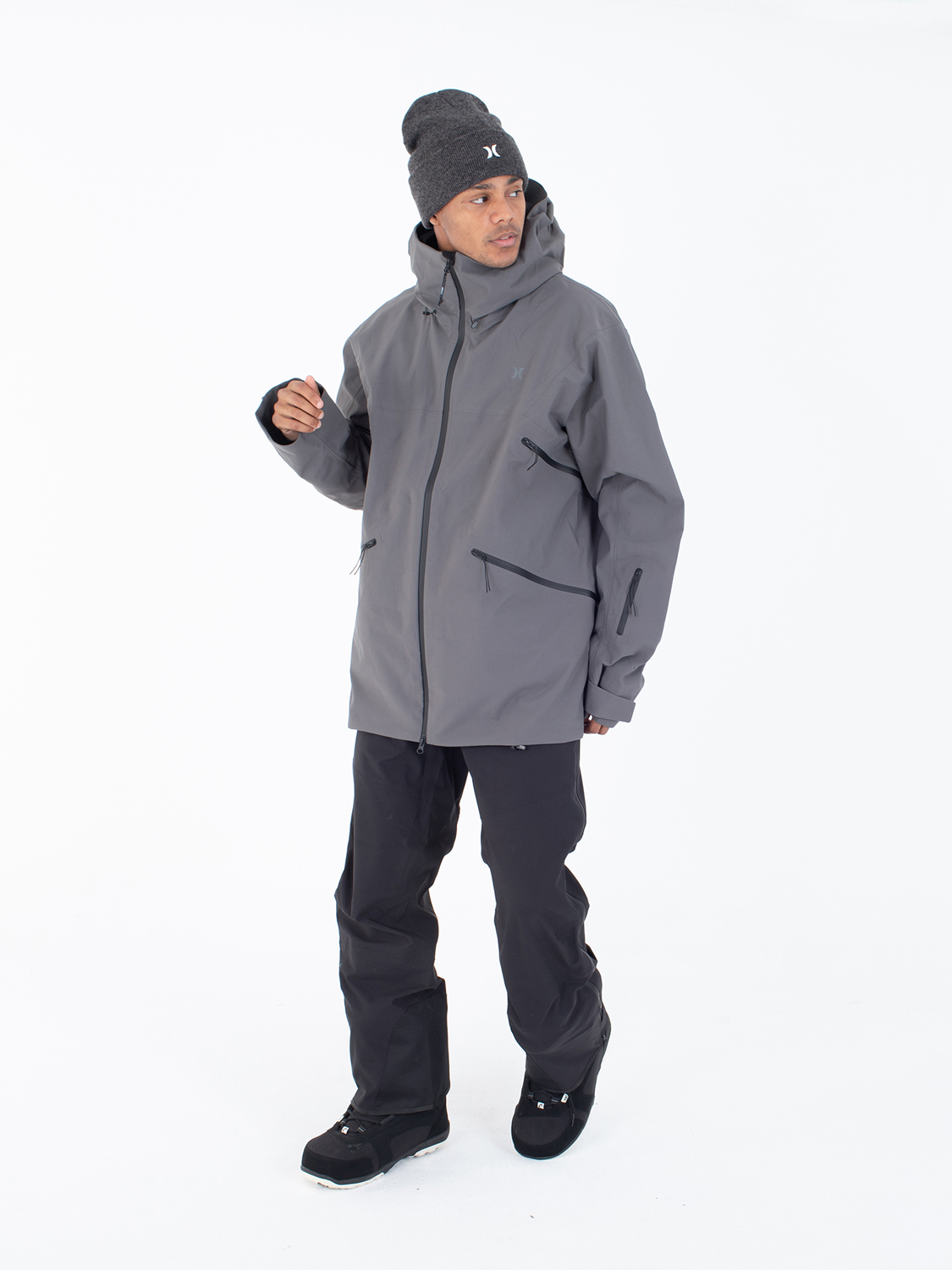 Cream Snow Jacket in Dark Stone Grey