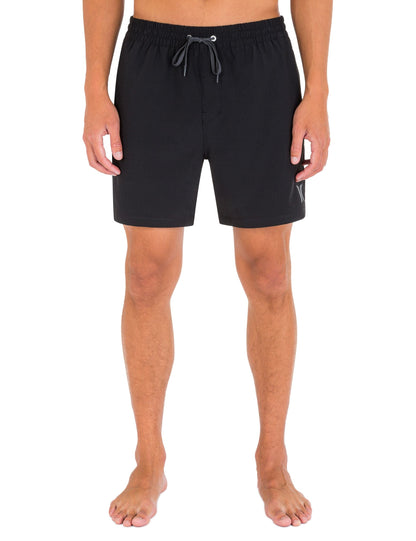 One And Only Solid Volley Boardshort 17" in Black
