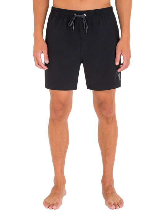 One And Only Solid Volley Boardshort 17" in Black