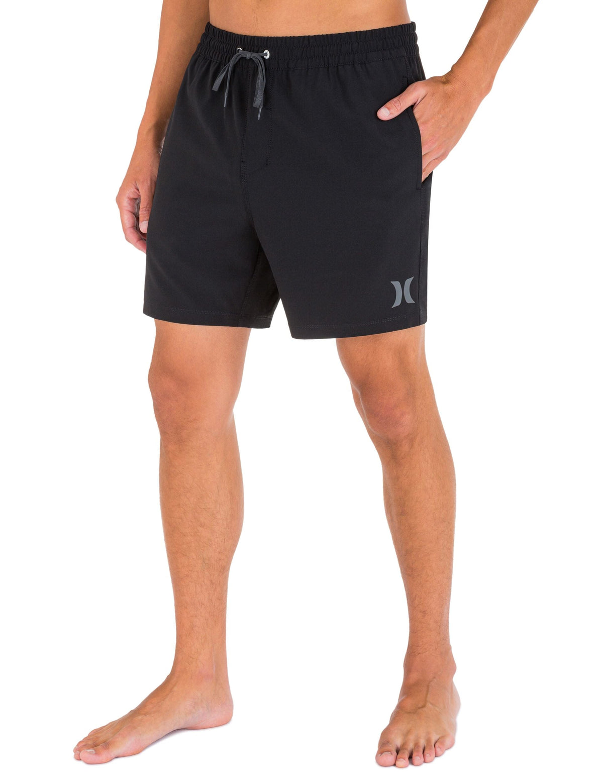 One And Only Solid Volley Boardshort 17" in Black