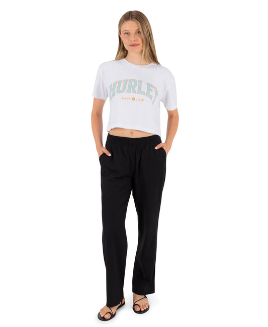 Surf Hooky Boxy Crop Tee in White