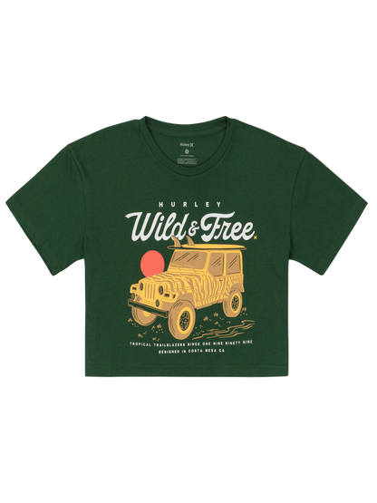 Wild And Free Boxy Crop Tee in EDEN
