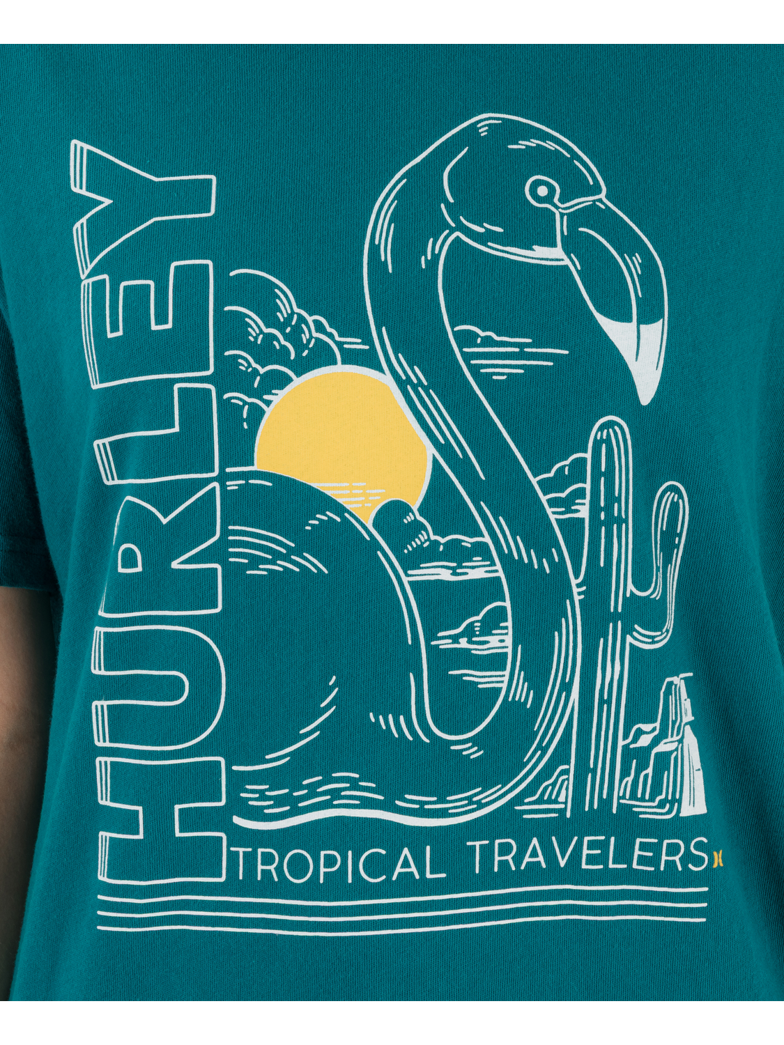 Surf Hooky Boxy Crop Tee in Deep Lake