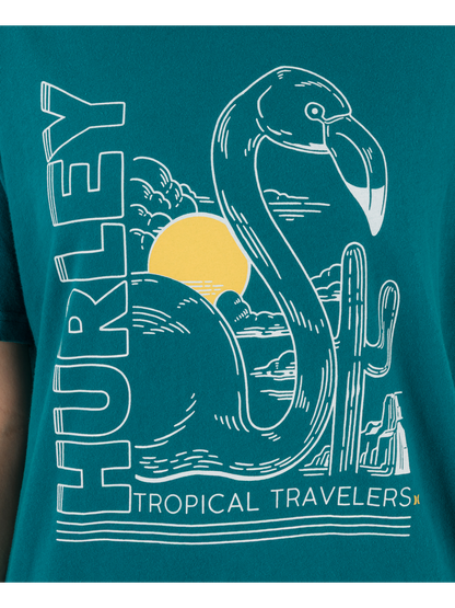 Surf Hooky Boxy Crop Tee in Deep Lake