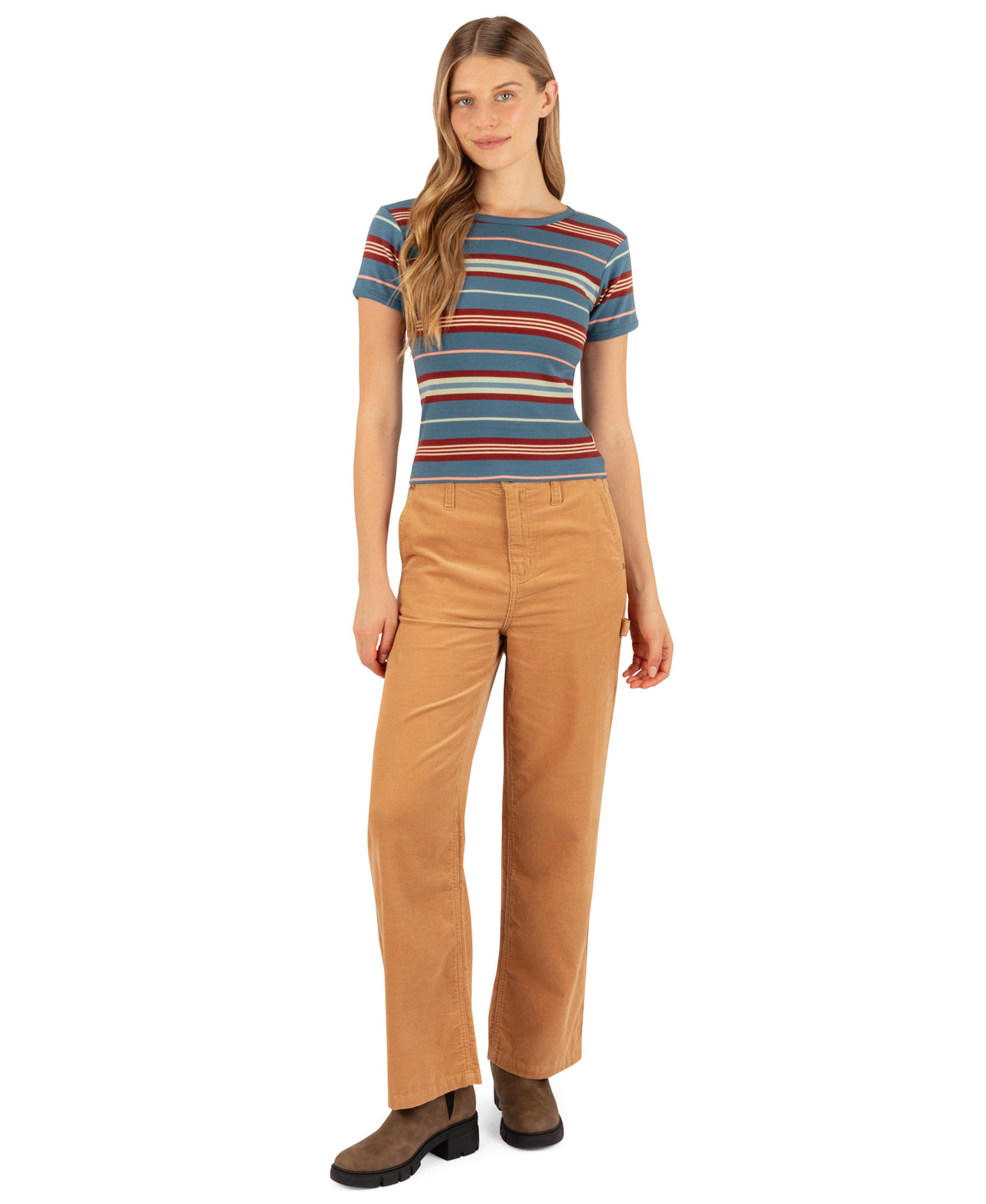 Just A Girl Baby Tee in Oceanview