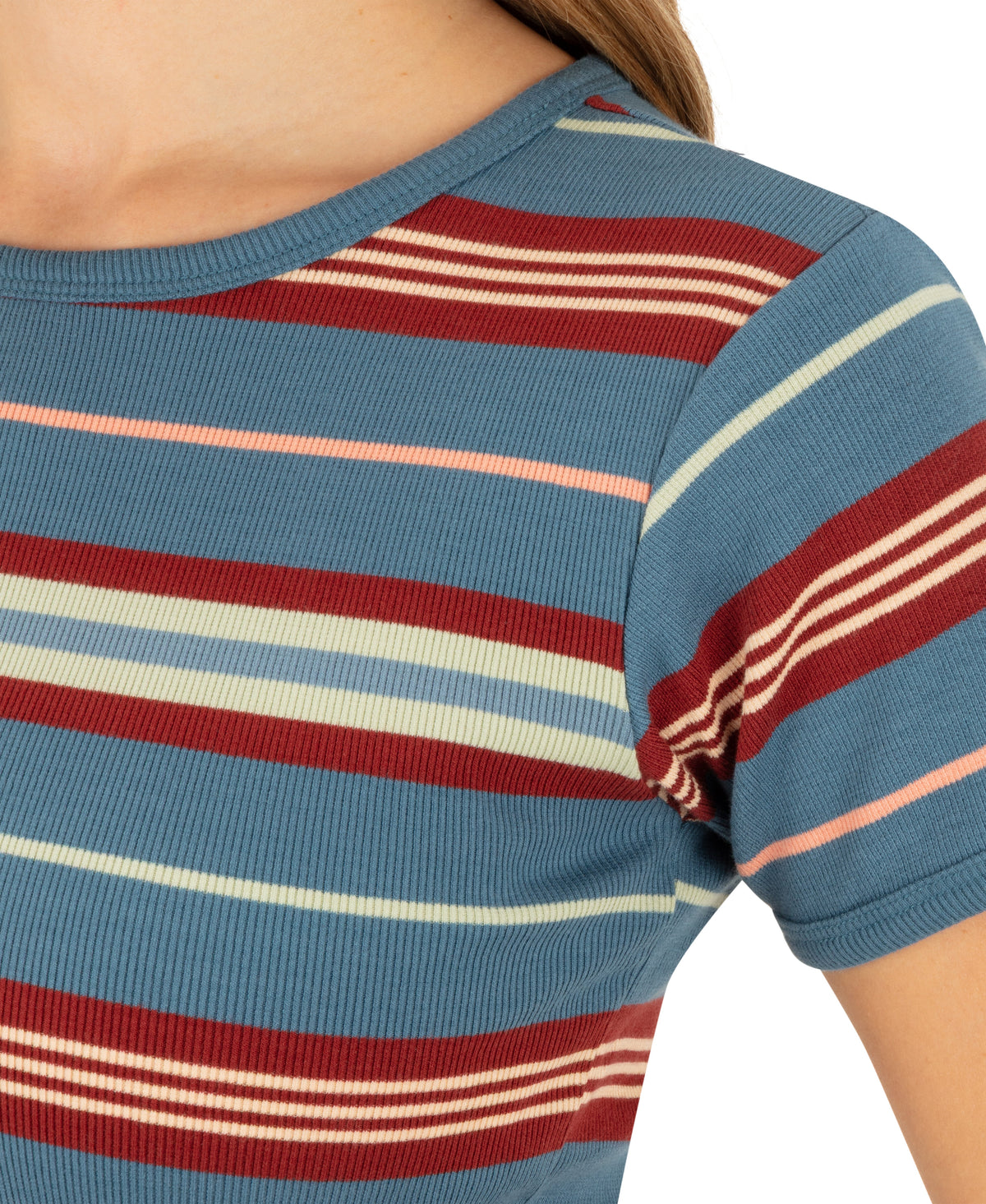 Just A Girl Baby Tee in Oceanview