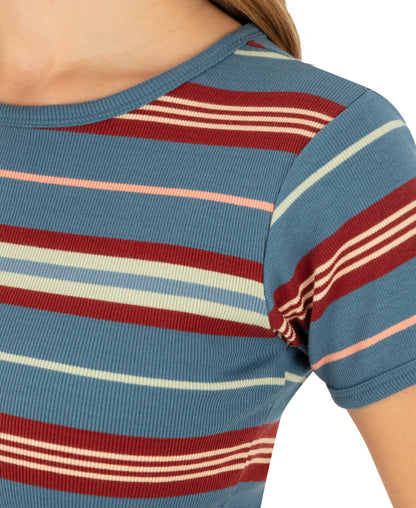 Just A Girl Baby Tee in Oceanview
