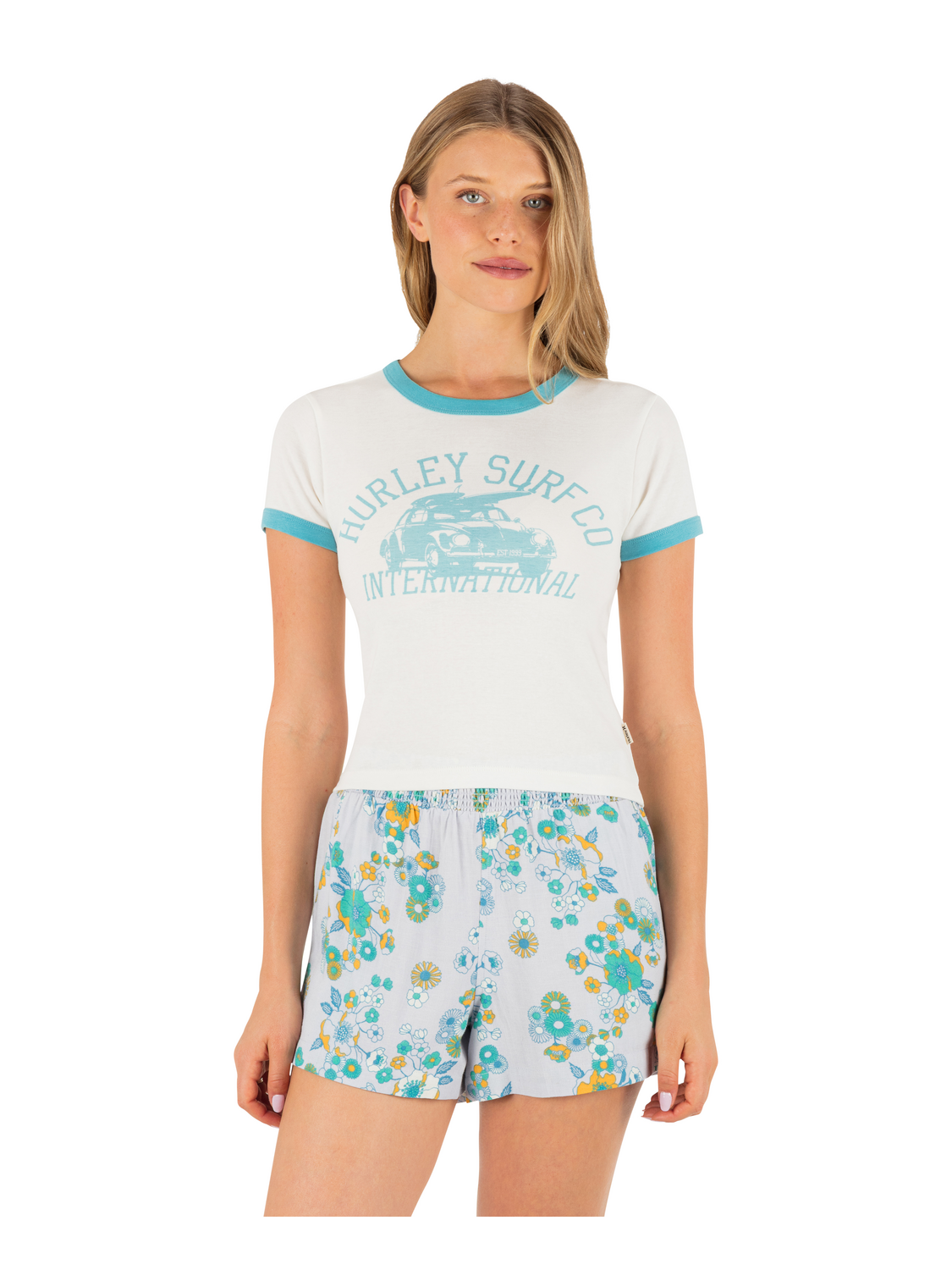 Speedway Ringer Baby Tee in Tofu