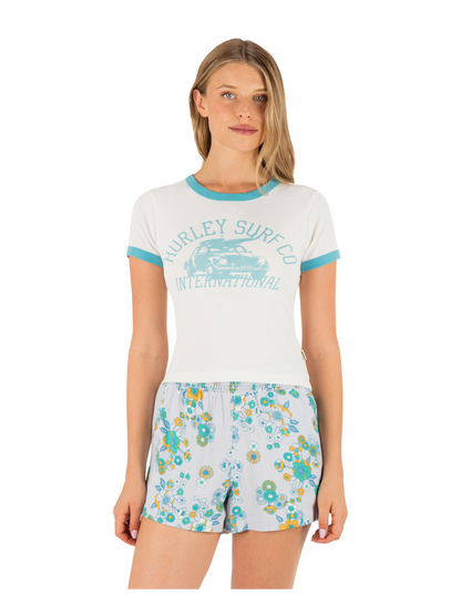 Speedway Ringer Baby Tee in Tofu