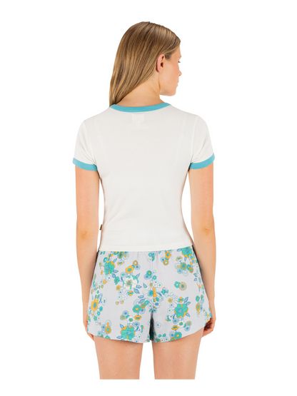 Speedway Ringer Baby Tee in Tofu