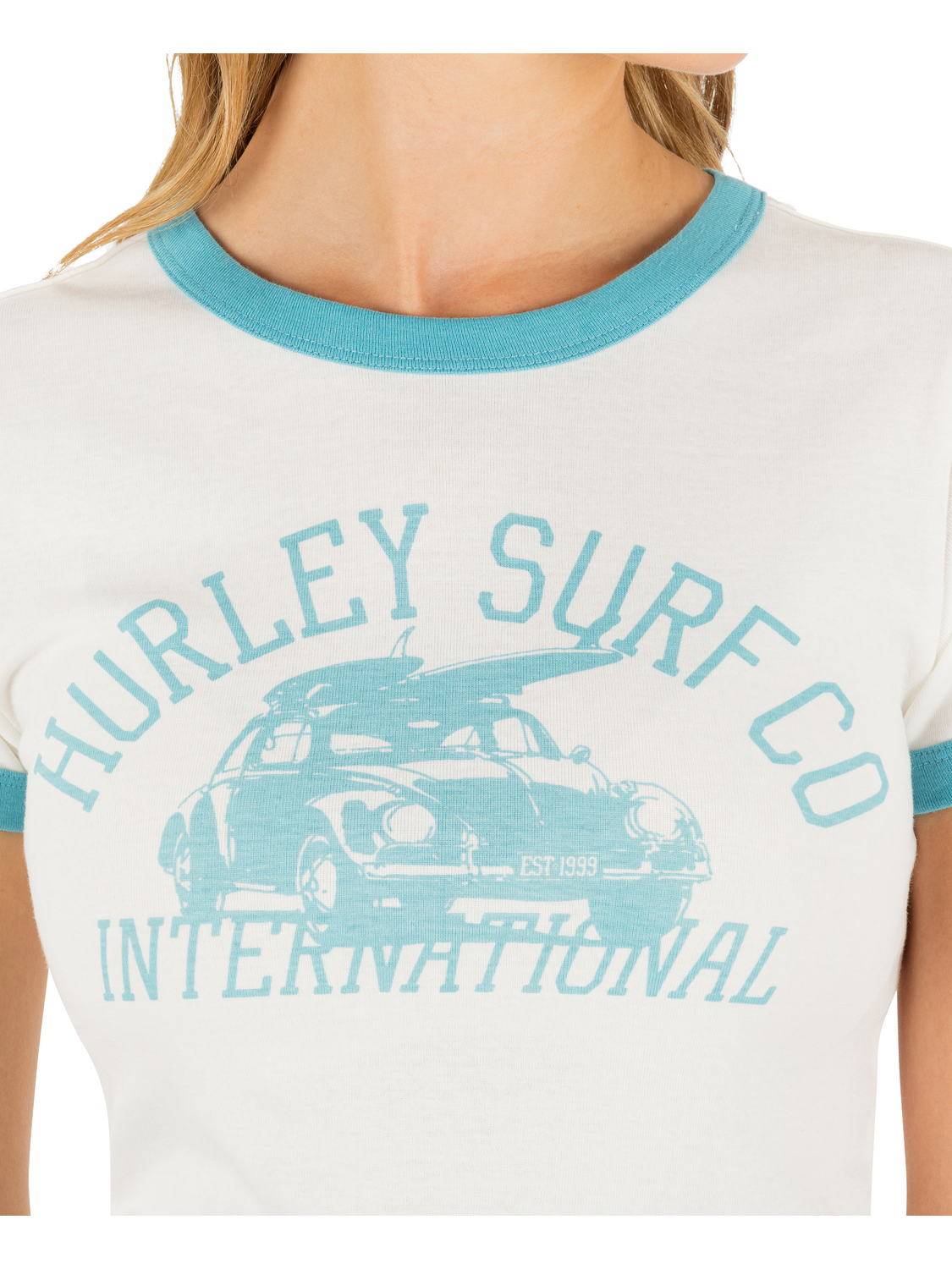 Speedway Ringer Baby Tee in Tofu