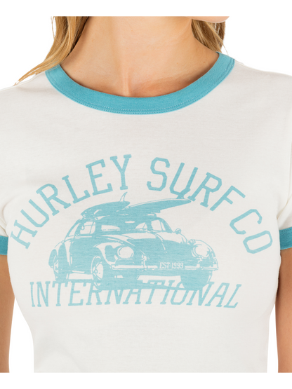 Speedway Ringer Baby Tee in Tofu