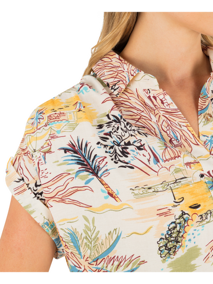 Safari Scenic Short Sleeve in Off White